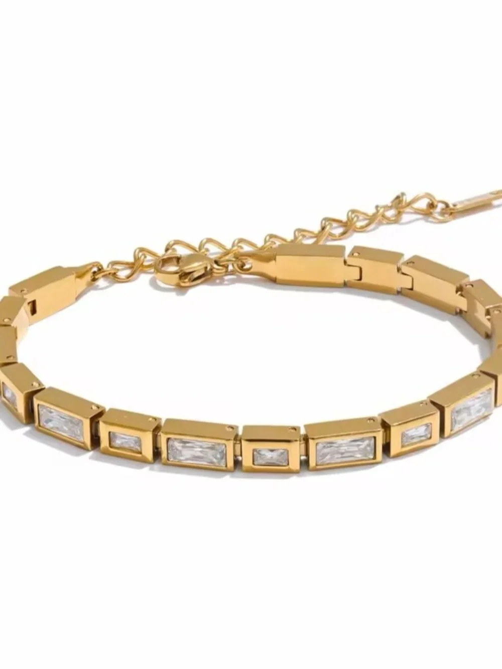 Shiny Cubic Zirconia Chain Premium Bracelet Bangle